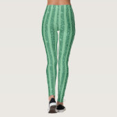 Leggings Classic Jade Green Glitter Style Vertical Stripes (Dos)