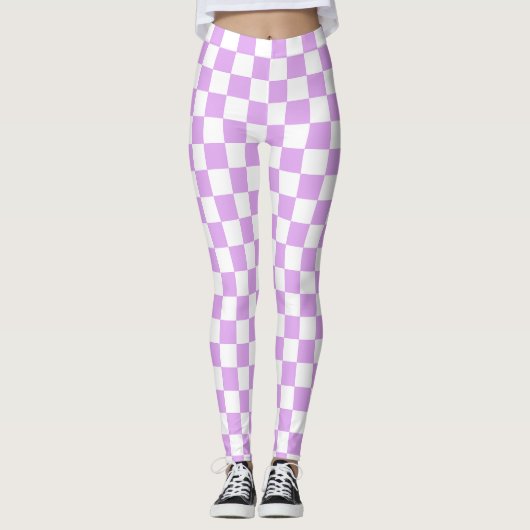 Leggings Classic light lavender checkerboard  (Devant)
