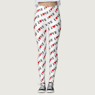 Leggings Classic LOVE Heart Motif Motif Élégant