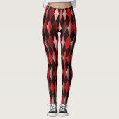 Leggings Classic noir blanc rouge arlequin Jacquard diamant (Devant)