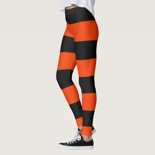 Leggings Classic Orange et Noir Large bandes (Gauche)