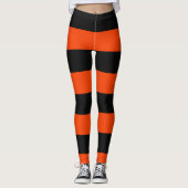 Leggings Classic Orange et Noir Large bandes (Devant)