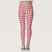 Leggings Classic Rouge et Blanc En vichy Plaid Motif (Devant)