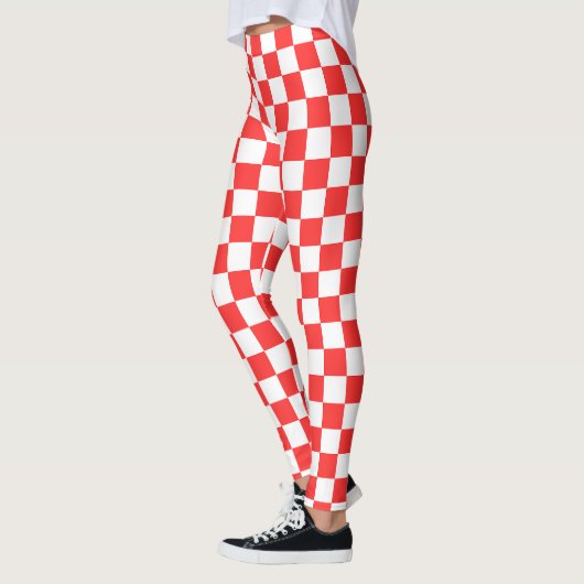 Leggings Classic visual red checkerboard  (Gauche)