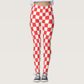 Leggings Classic visual red checkerboard  (Devant)