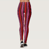 Leggings Classique design à rayures verticales rouge noir e (Dos)