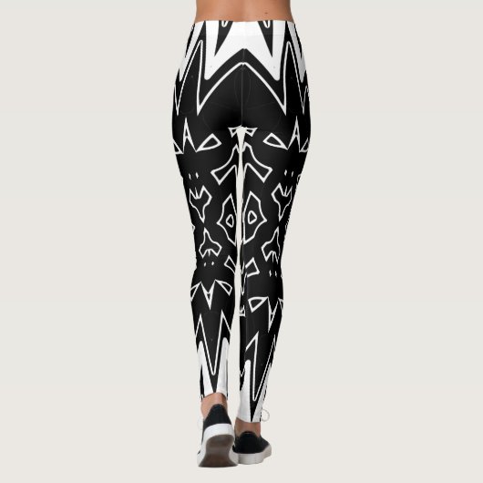 Leggings Classique moderne noir blanc "Ratti_Creative_Arts" (Dos)