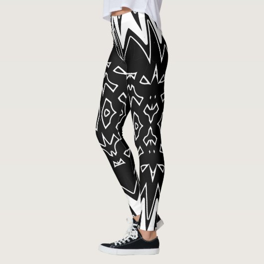 Leggings Classique moderne noir blanc "Ratti_Creative_Arts" (Gauche)