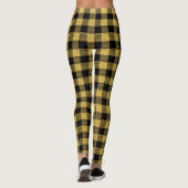 Leggings Classy Gold et noir Buffalo plaid motif (Dos)