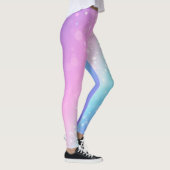 Leggings Classy Purple & Blue Bokeh Star, nom ou message (Droite)
