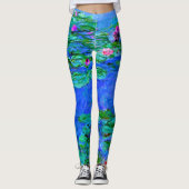 Leggings Claude Monet célèbre peinture, Water-Lilies, rouge (Devant)