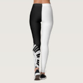 Leggings Clavier de piano design de musique noir et blanc (Dos)