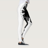 Leggings Clavier de piano design de musique noir et blanc (Droite)