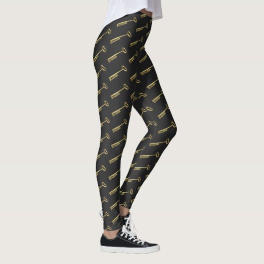 Leggings Clé du succès Funky Motivational Black Gold (Droite)