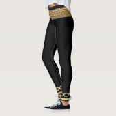Leggings Clé Grecque de Base Or sur Athlétique Noir (Gauche)