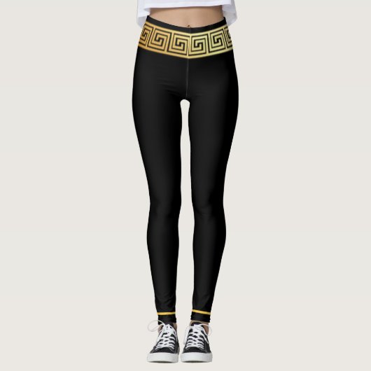 Leggings Clé grecque dorée (Devant)