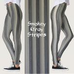 Leggings Clé monochromatique gris et noire<br><div class="desc">Ces leggings dans des vagues fumées de rayures en noir et gris sont un design gris monochromatique amusant et pointu. La motif monochromatique fait une déclaration de mode qui est amusante et chic.</div>