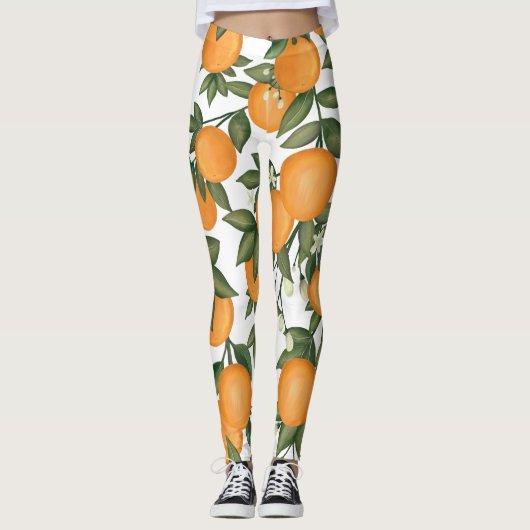 Leggings Clémentine d'été d'agrumes d'orange botanique (Devant)