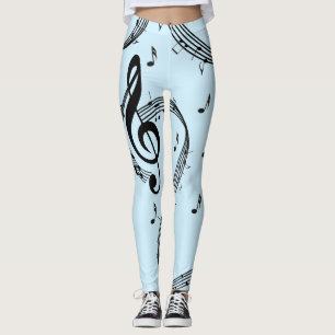Leggings Climacic G Clef Music Blue