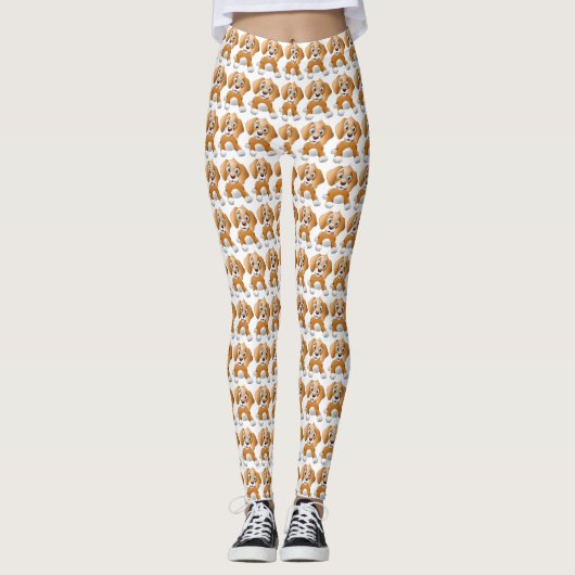 Leggings Clipart Brown de chien (Devant)