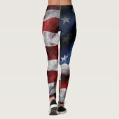 Leggings Closeup gronge le drapeau américain. (Dos)