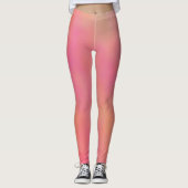 Leggings Cloud à marbre rose et orange abstrait (Devant)