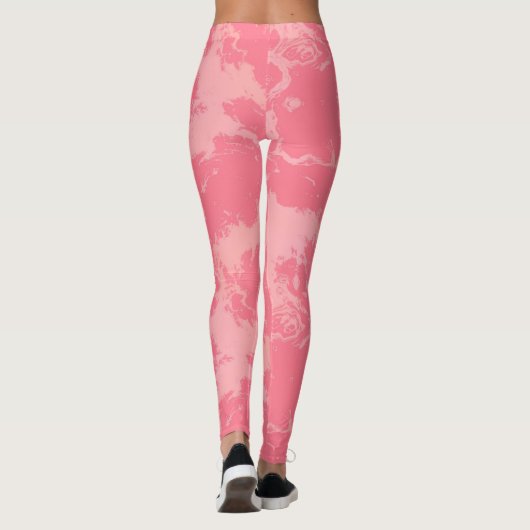 Leggings Cloud marbré rose abstrait (Dos)