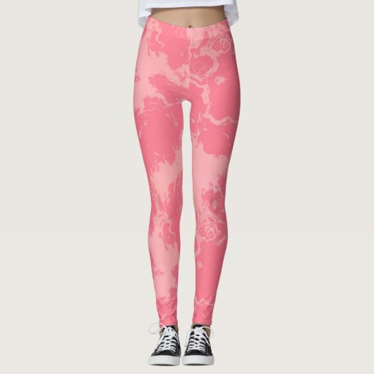 Leggings Cloud marbré rose abstrait (Devant)
