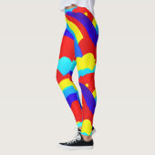 Leggings Clouds arc-en-ciel colorés Enfants Motif (Gauche)