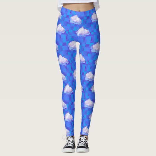 Leggings Cloué Surreal Sky Check Imprimer (Devant)