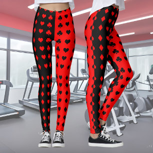 Leggings Clubs, pique, coeur, diamants - cool