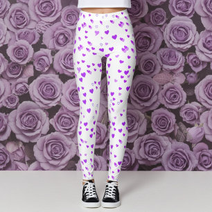Leggings Cluster de coeur pourpre