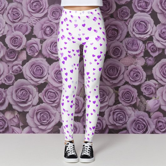 Leggings Cluster de coeur pourpre