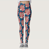 Leggings Clusters de Coeurs sur Motif bleu à Customiser (Devant)