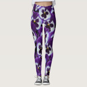 Leggings Clusters de panneaux blancs violets : Harmonieux g (Devant)