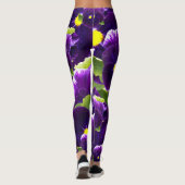 Leggings Clusters de Pansy Profond Violet : Beauté majestue (Dos)
