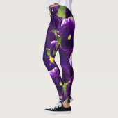 Leggings Clusters de Pansy Profond Violet : Beauté majestue (Gauche)