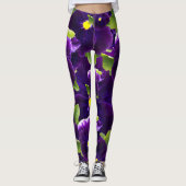 Leggings Clusters de Pansy Profond Violet : Beauté majestue (Devant)