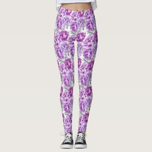 Leggings Clusters floraux mauves et mauves
