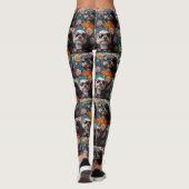 Leggings Cockapoo avec roses du cœur pour la Saint-Valentin (Dos)