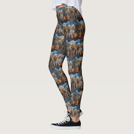Leggings Cockapoo Halloween Éffrayant (Gauche)