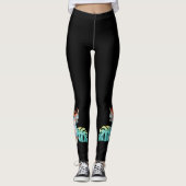 Leggings Cockatoo tropical Noir (Devant)