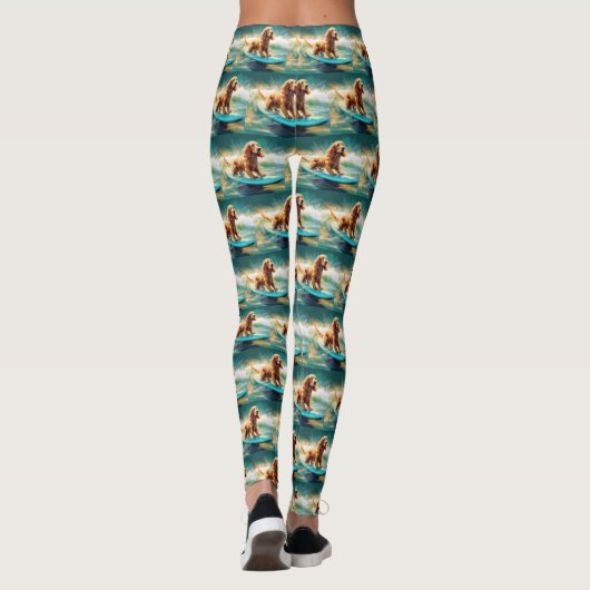 Leggings Cocker Spaniel Beach Surf Peinture (Dos)