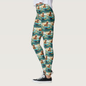 Leggings Cocker Spaniel Beach Surf Peinture (Gauche)