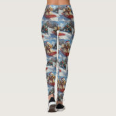 Leggings Cocker Spaniel Chien dans Sledge Let it neige Noël (Dos)