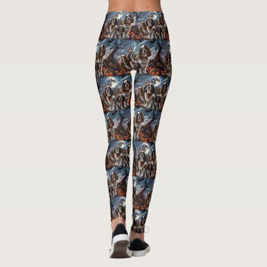 Leggings Cocker Spaniel Halloween Éffrayant (Dos)