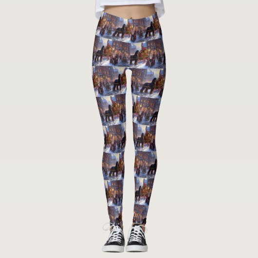 Leggings Cocker Spaniel Saison de Noël Fêtes (Devant)