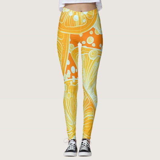 Leggings Cocktail Citrus : Motif d'eau étincelante (Devant)