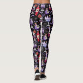 Leggings Cocktails et potions d'Halloween violet rouge (Dos)