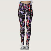 Leggings Cocktails et potions d'Halloween violet rouge (Devant)